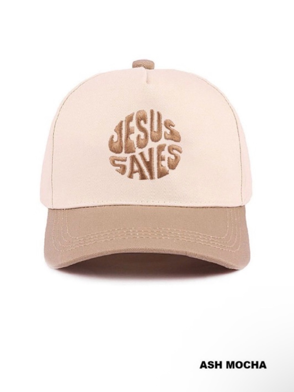 'Jesus Saves' Hat in Ash Mocha
